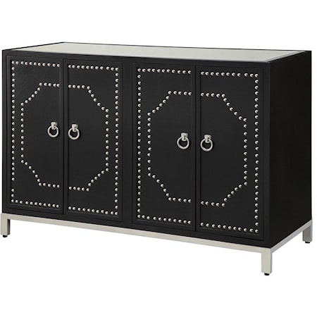 Roxbury Nailhead Black Sideboard